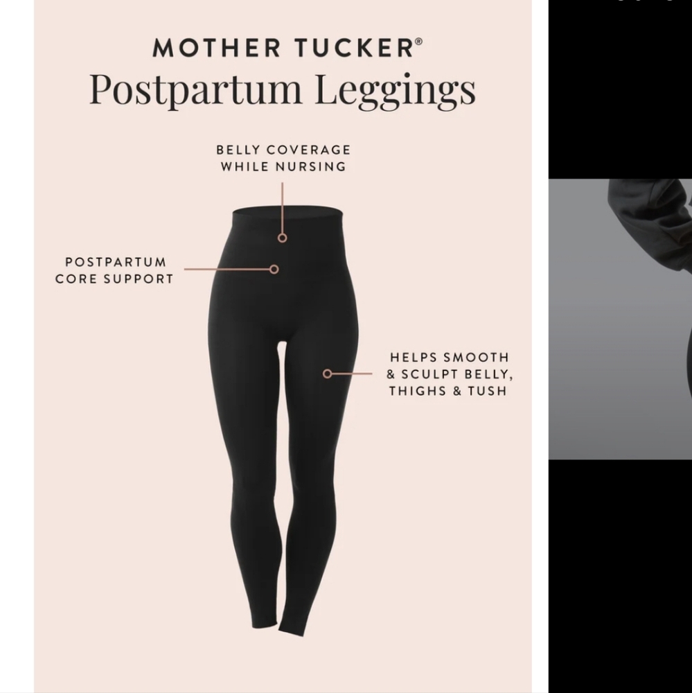 2 Pairs Belly Bandit Mother Tucker Postpartum Compression Leggings Black  large